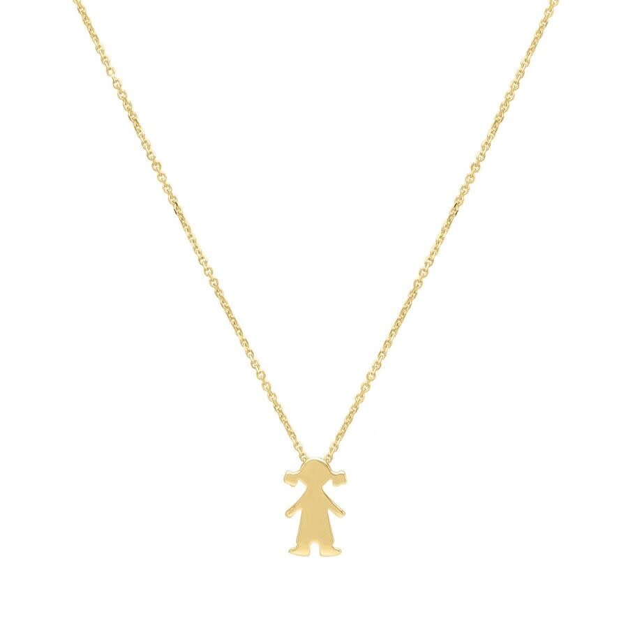 Tresorra 14k Yellow Gold Girl Pendant Necklace In Yellow