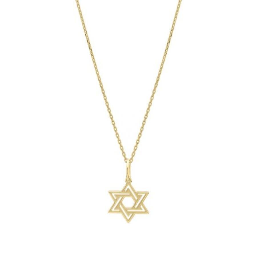 TRESORRA TRESORRA 14K YELLOW GOLD GOLD STAR OF DAVID PENDANT NECKLACE