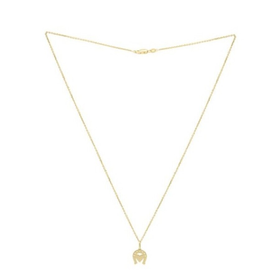 Tresorra 14k Yellow Gold Heart & Horseshoe Pendant Necklace In Yellow