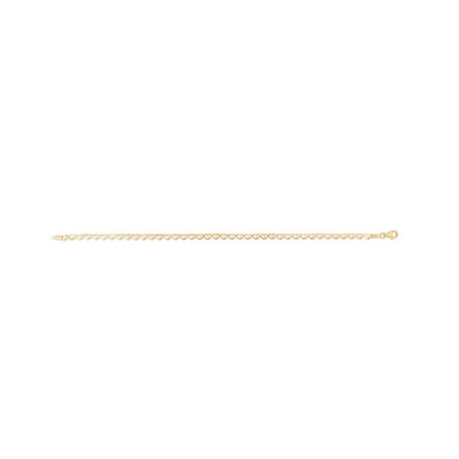 Tresorra 14k Yellow Gold Heart Link Chain Bracelet In Yellow