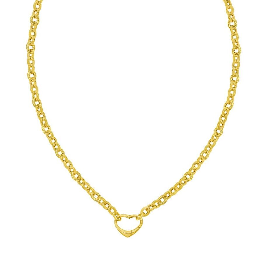 Tresorra 14k Yellow Gold Heart Lock Charm Necklace In Yellow