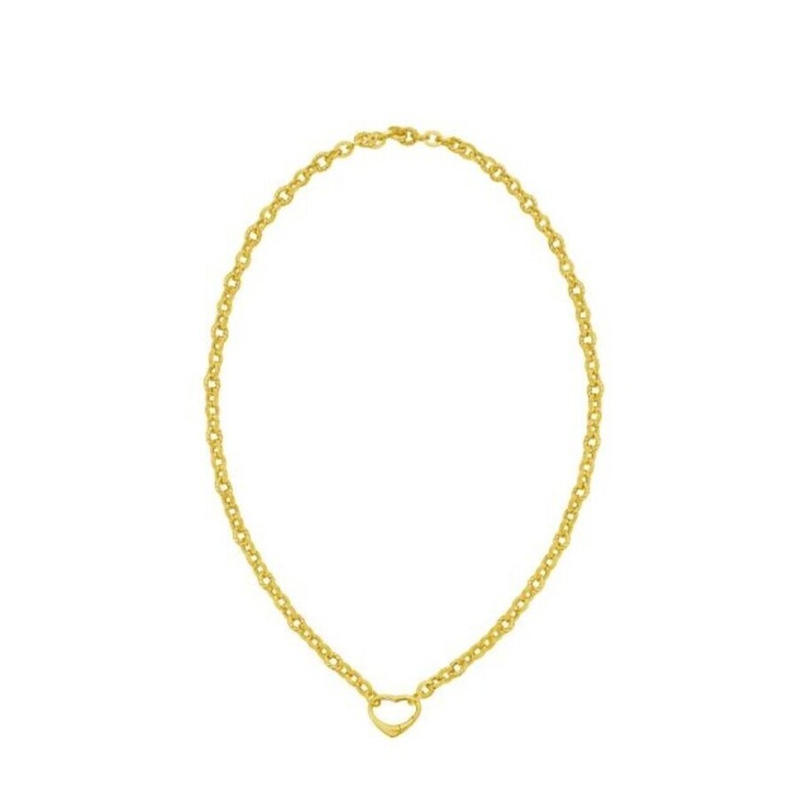 Tresorra 14k Yellow Gold Heart Lock Charm Necklace In Yellow