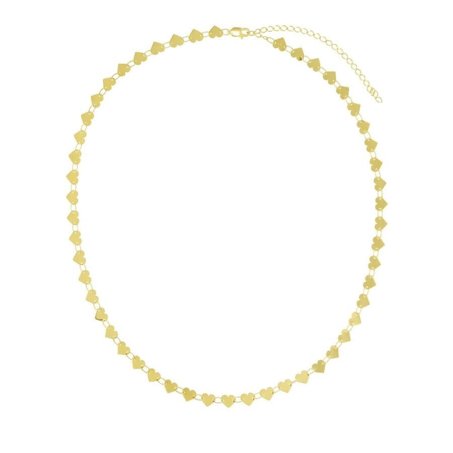 Tresorra 14k Yellow Gold Heart Mirrored Chain Necklace In Yellow