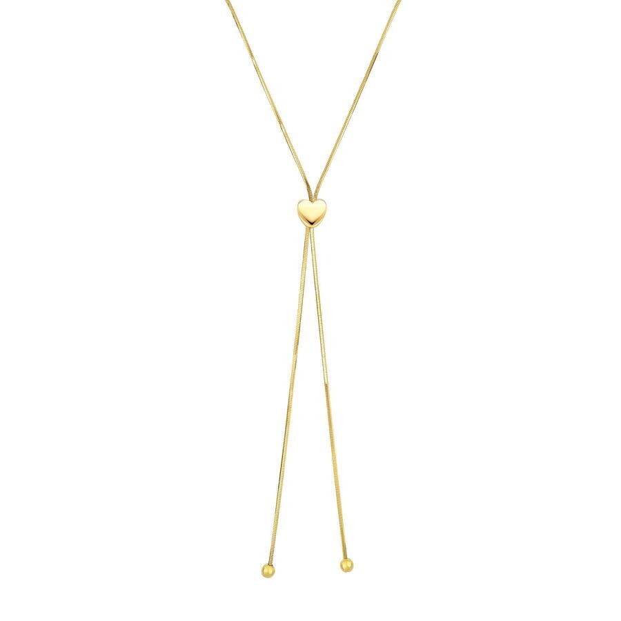 Tresorra 14k Yellow Gold Heart Slide Friendship Necklace In Yellow