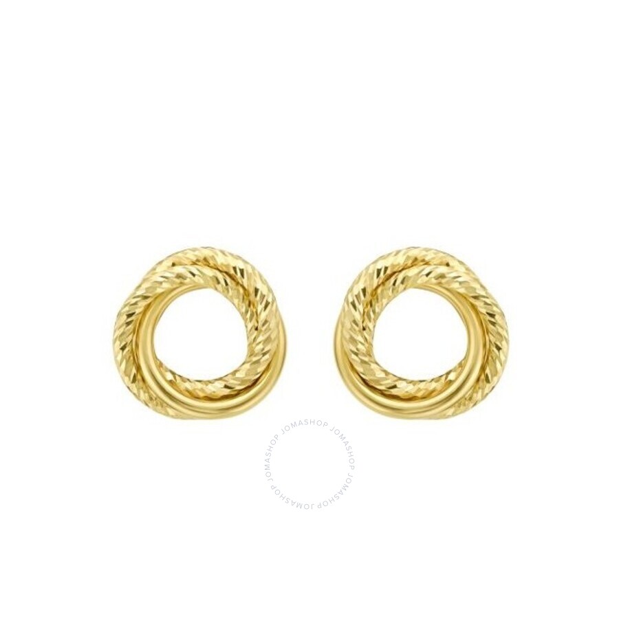 Tresorra 14k Yellow Gold Interlocking Dc Trinity Stud Earrings In Yellow