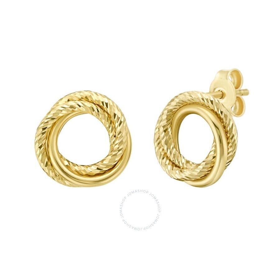Tresorra 14k Yellow Gold Interlocking Dc Trinity Stud Earrings In Yellow