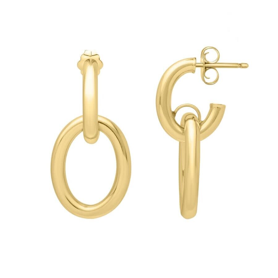 Tresorra 14k Yellow Gold Interlocking Link Earrings In Yellow