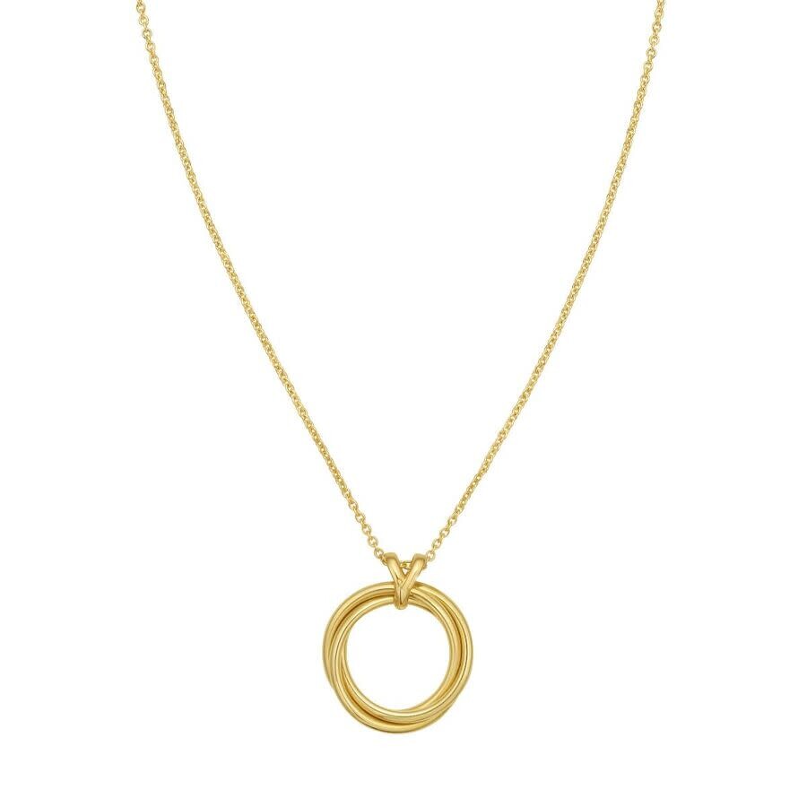 Tresorra 14k Yellow Gold Interlocking Medium Trinity Necklace In Yellow