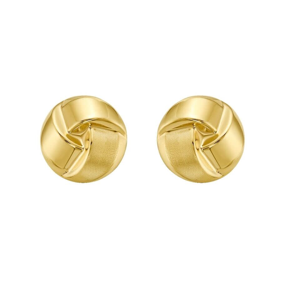 Tresorra 14k Yellow Gold Large Fancy Knot Stud Earrings In Yellow