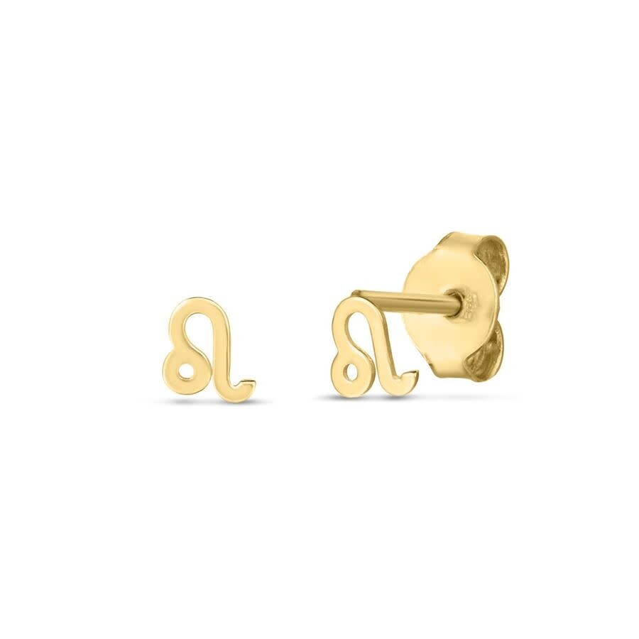 Tresorra 14k Yellow Gold Leo Stud Earrings In Yellow