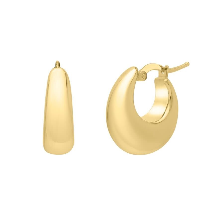 Tresorra 14k Yellow Gold Medium Tapered Hoops In Yellow