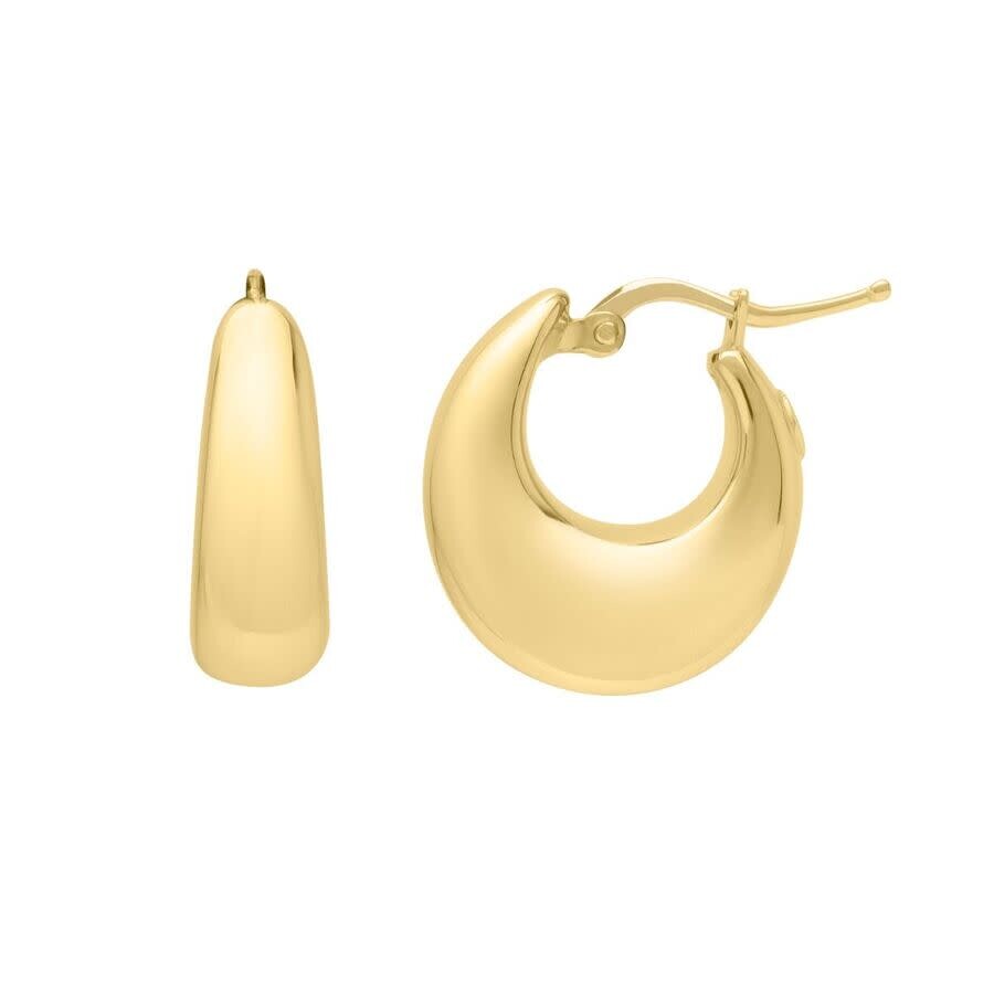 Tresorra 14k Yellow Gold Medium Tapered Hoops In Yellow