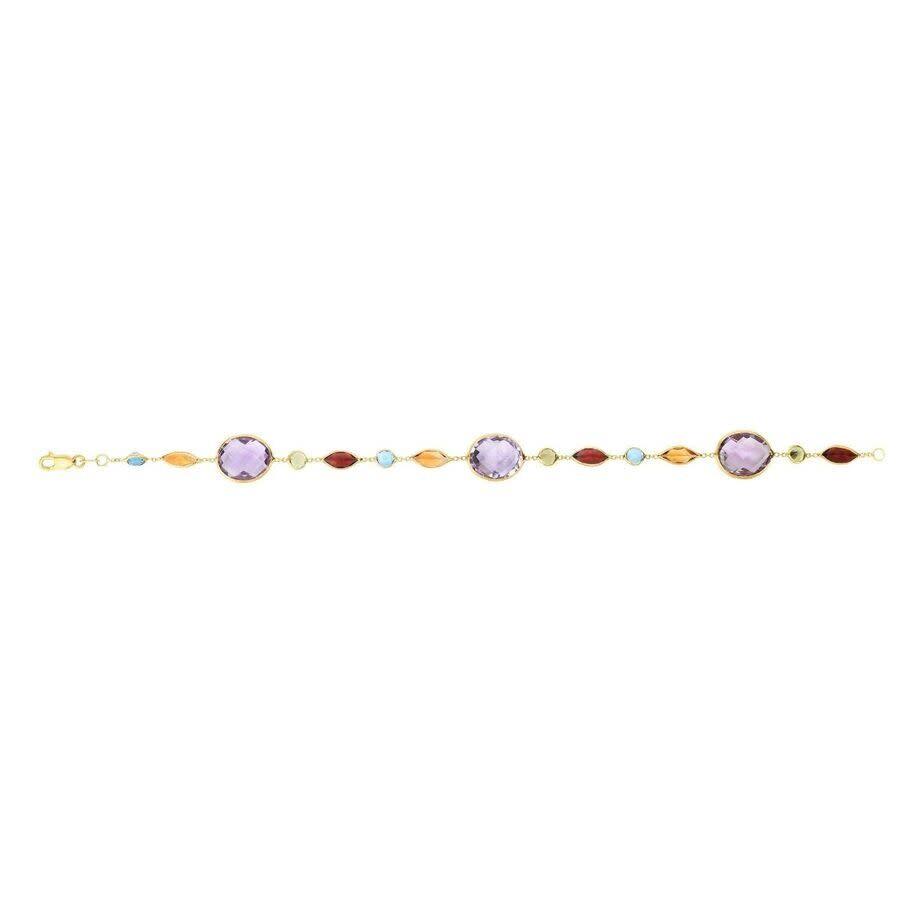 Tresorra 14k Yellow Gold Multi Gemstonebracelet In Yellow