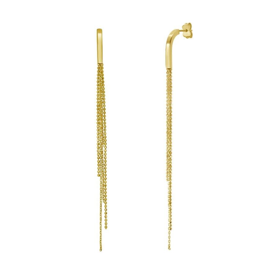 Tresorra 14k Yellow Gold Multi-chain Drop Earrings In Yellow