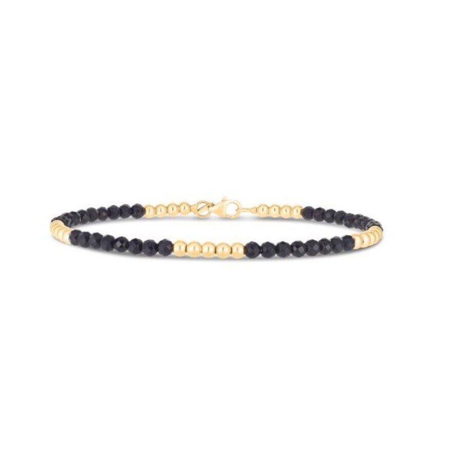Tresorra 14k Yellow Gold Onyx Pallina Bead Bracelet In Yellow