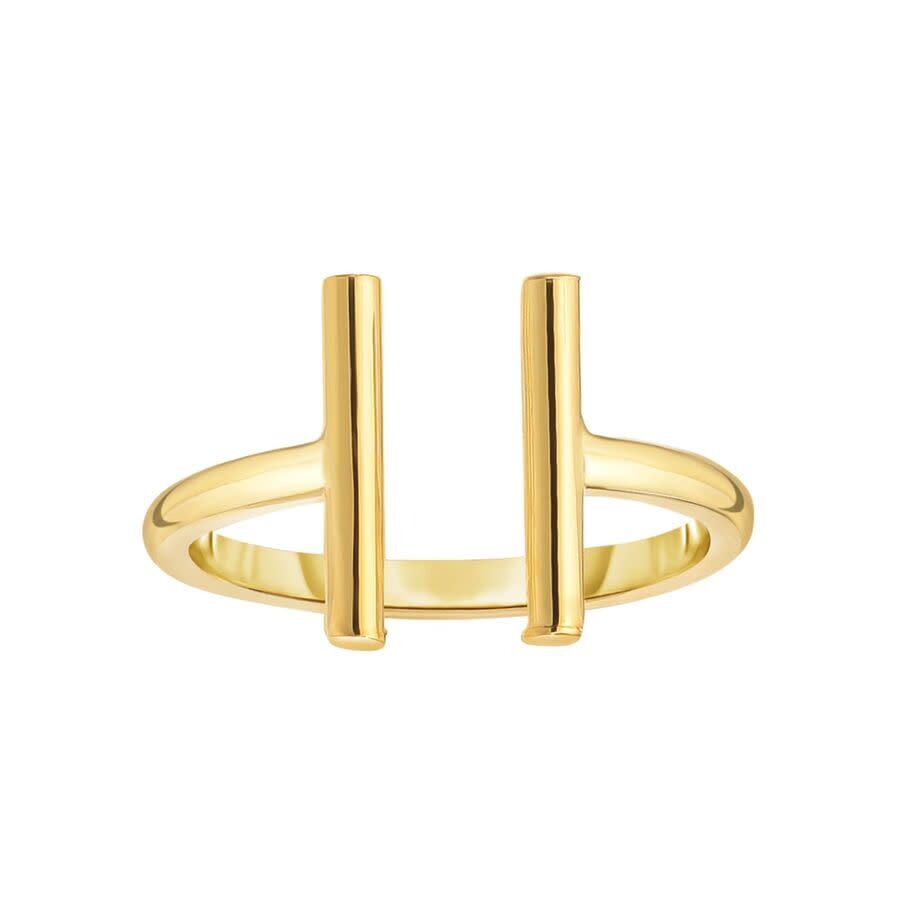 Tresorra 14k Yellow Gold Open Double Bar Ring In Yellow