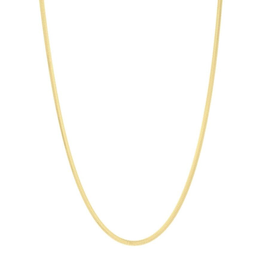 Tresorra 14k Yellow Gold Oval Snake Chain Necklace In Yellow