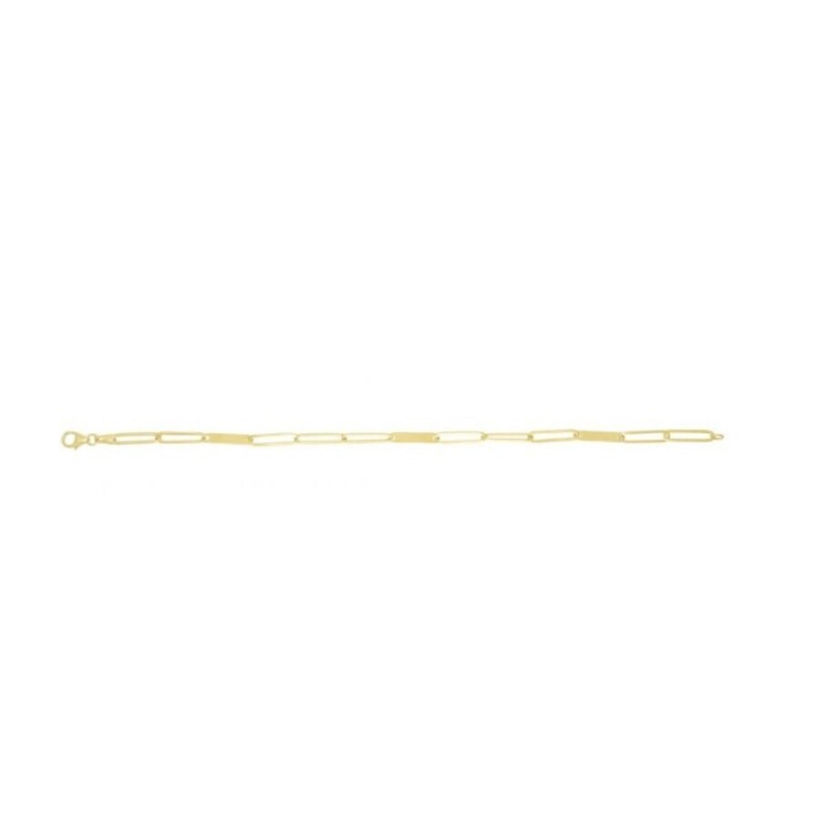 Tresorra 14k Yellow Gold Paperclip Bar Fashion Chain Bracelet In Yellow