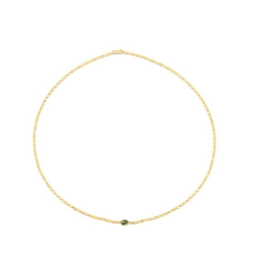 Tresorra 14k Yellow Gold Peridot Mirrored Chain Necklace In Yellow
