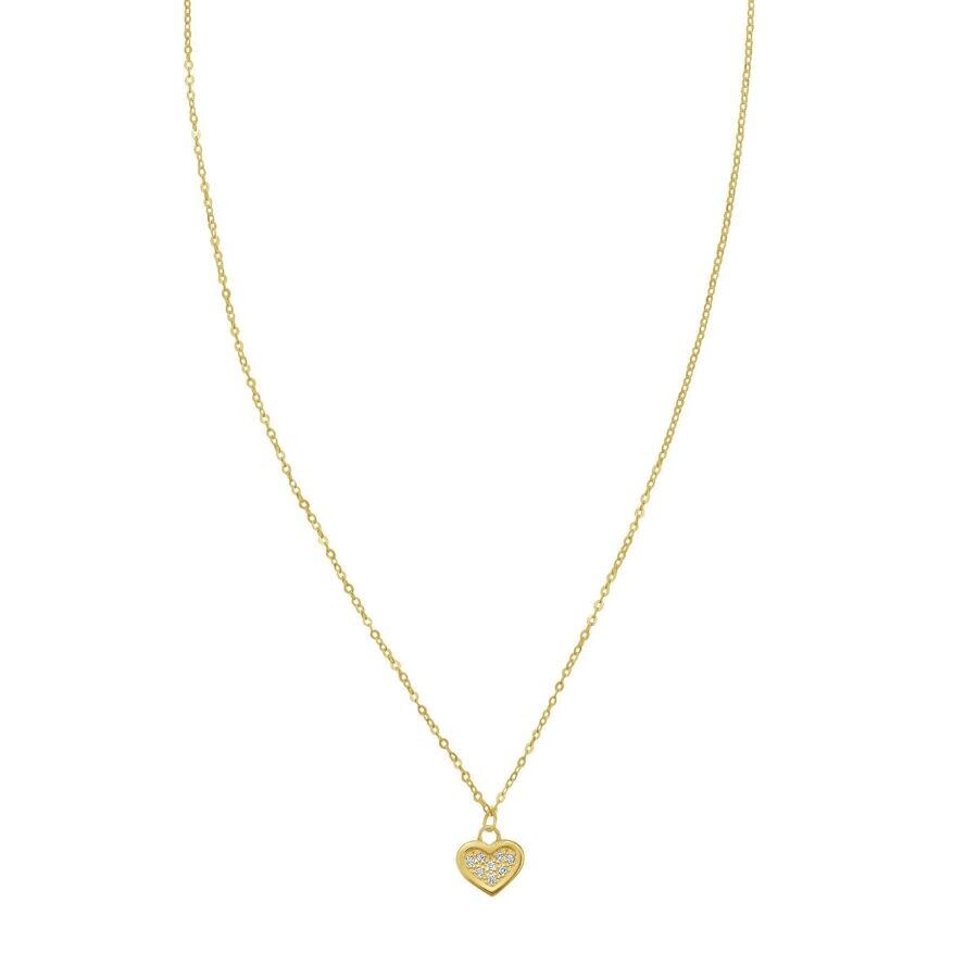 Tresorra 14k Yellow Gold Petite Diamond Heart Necklace In Yellow