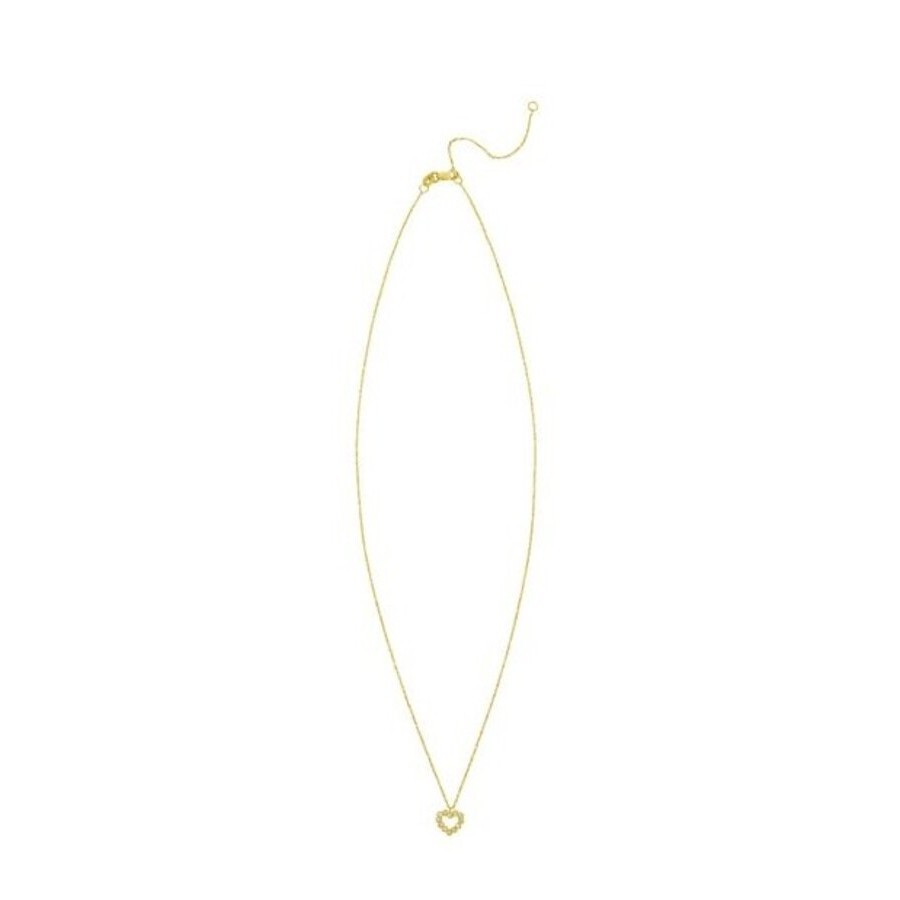 Tresorra 14k Yellow Gold Petite Diamond Heart Necklace In Yellow
