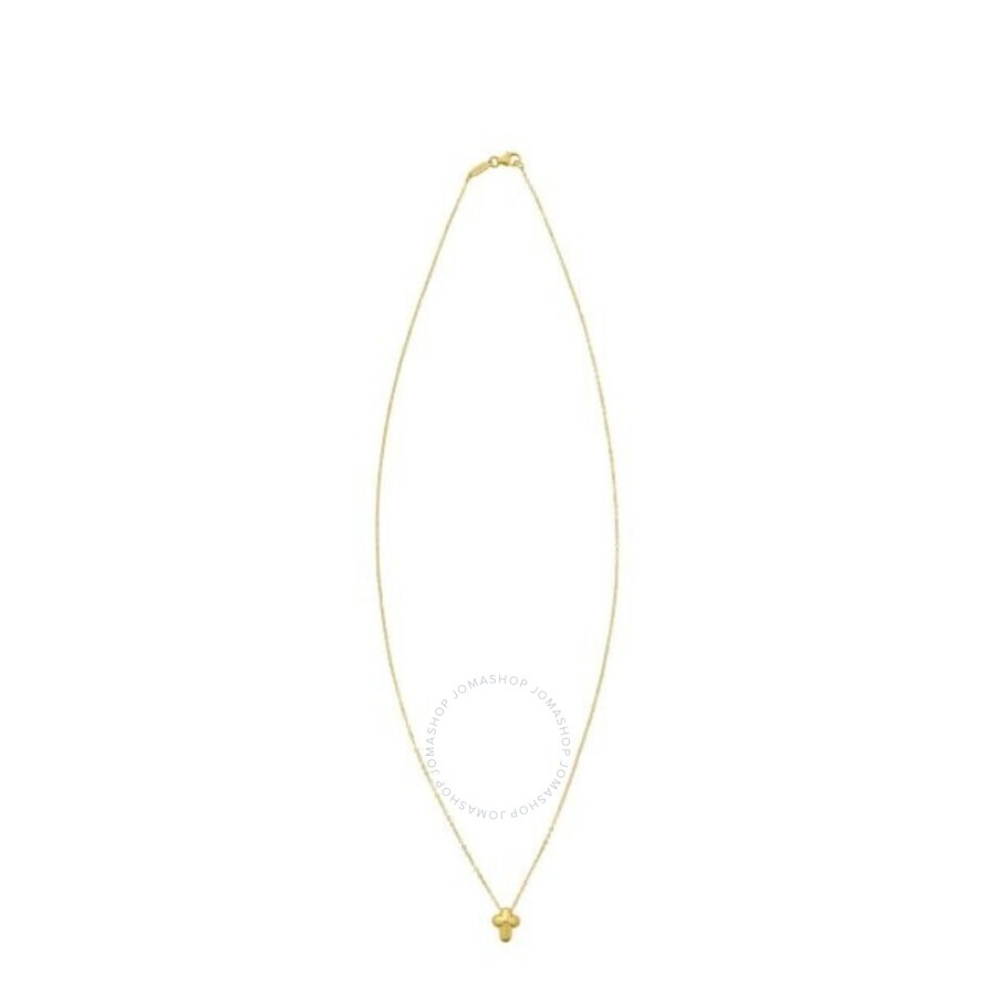 Tresorra 14k Yellow Gold Puffed Mini Cross Pendant In Yellow