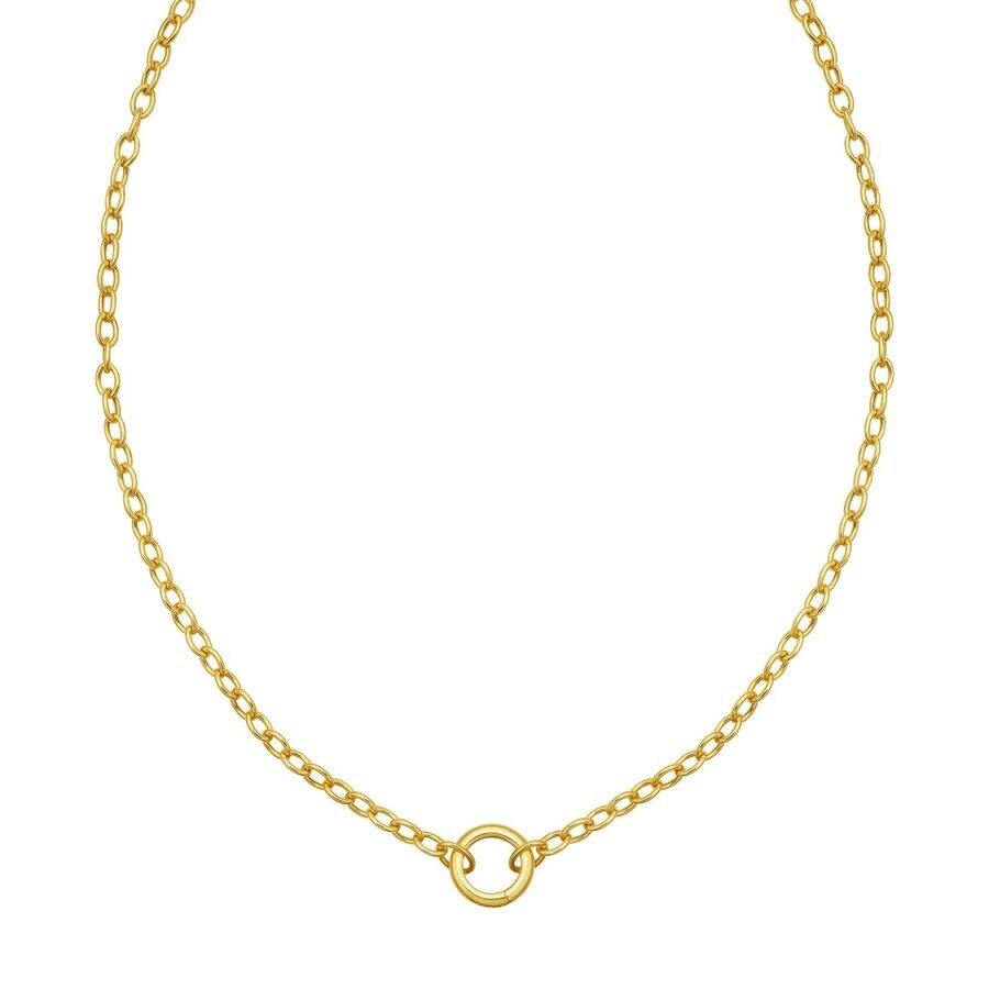 Tresorra 14k Yellow Gold Push Lock Charm Necklace In Yellow