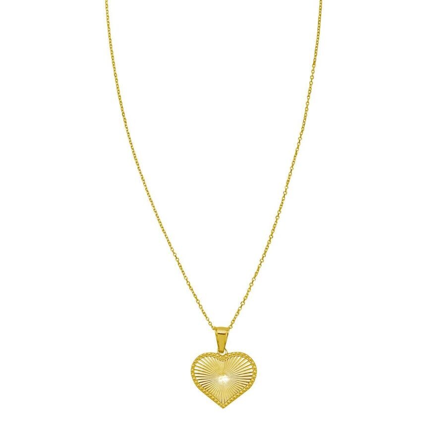 Tresorra 14k Yellow Gold Radiating Heart Necklace In Yellow