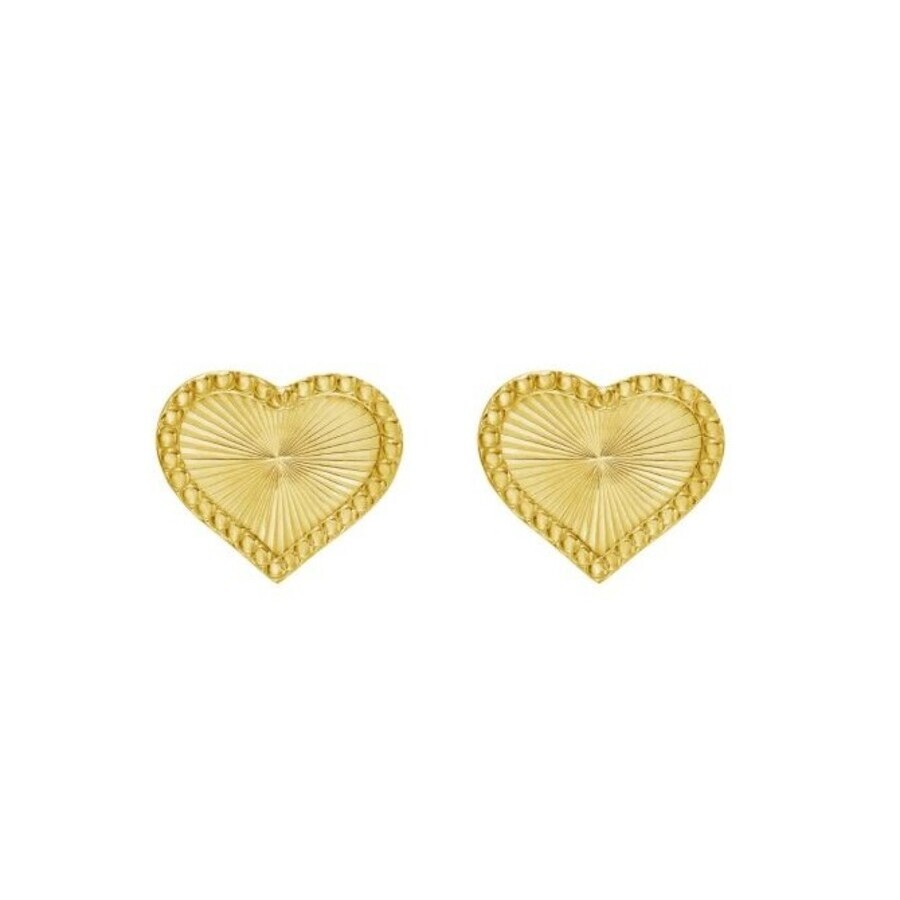 Tresorra 14k Yellow Gold Radiating Heart Stud Earrings In Yellow