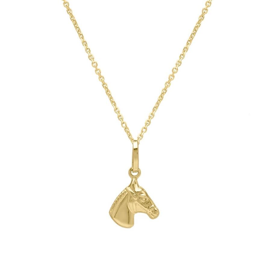 Tresorra 14k Yellow Gold Small Horse Pendant Necklace In Yellow