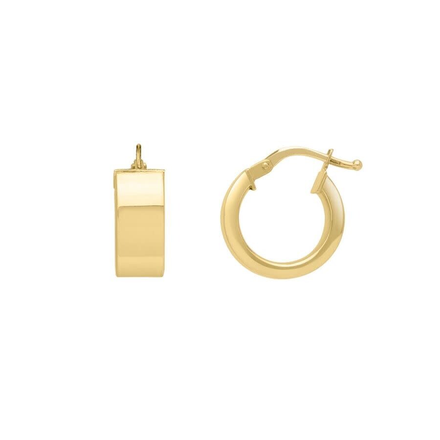 Tresorra 14k Yellow Gold Small Wedding Band Hoop Earrings In Yellow