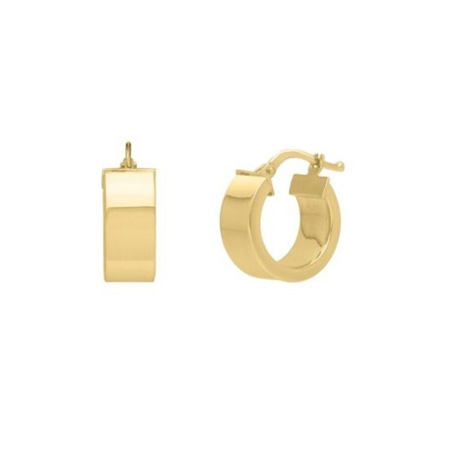 Tresorra 14k Yellow Gold Small Wedding Band Hoop Earrings In Yellow