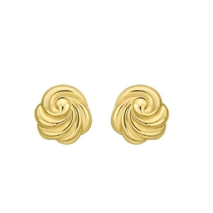 Tresorra 14k Yellow Gold Swirl Knot Stud Earrings In Yellow