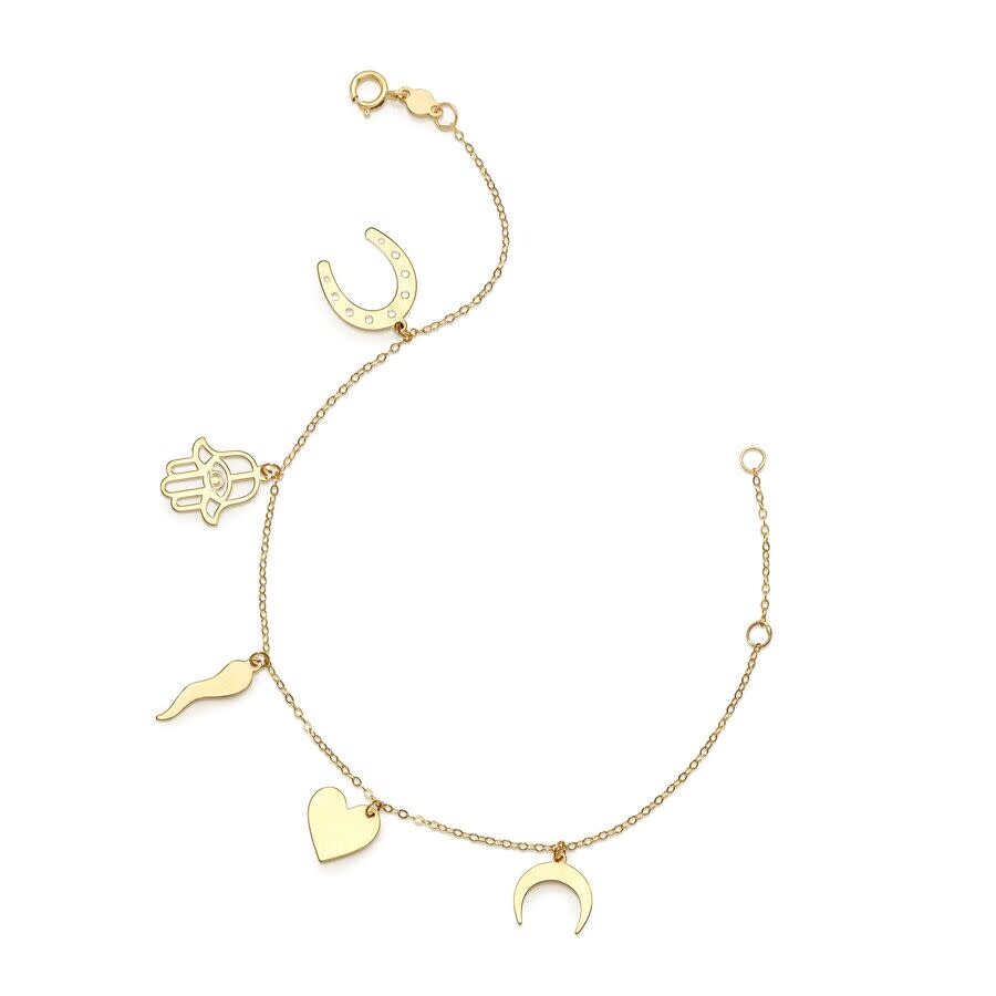 Tresorra 14k Yellow Gold Trend Charm Dangle Bracelet In Yellow