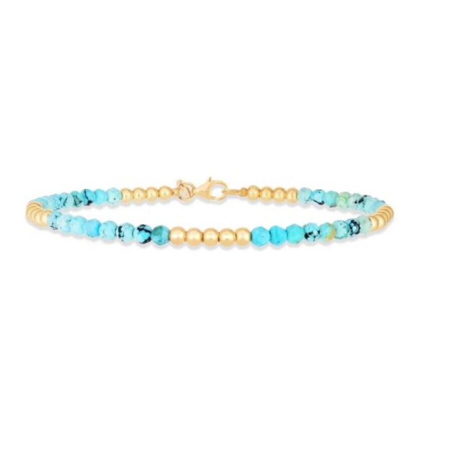 Tresorra 14k Yellow Gold Turquoise Pallina Bead Bracelet In Yellow