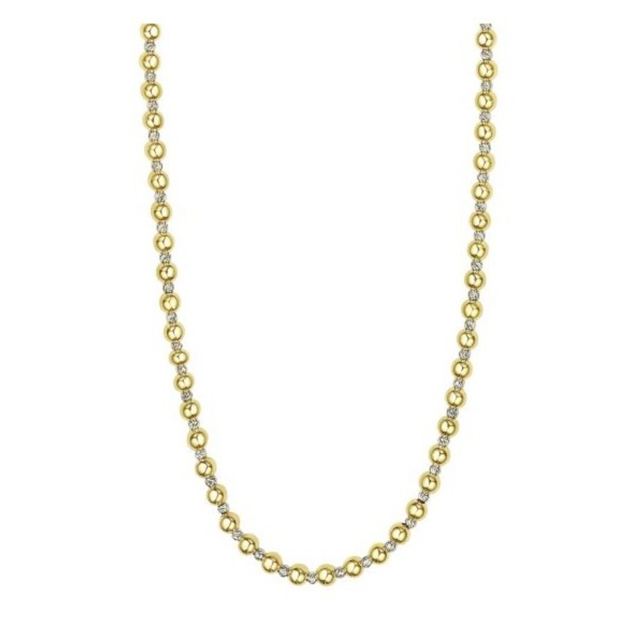 Tresorra 14k Yellow & White Gold Bead Necklace In Two Tone
