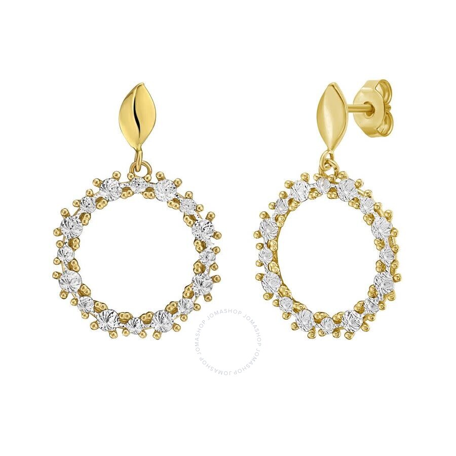 Tresorra 14k Yellow & White Gold Diamon'oro Circle Drop Earrings In Yellow