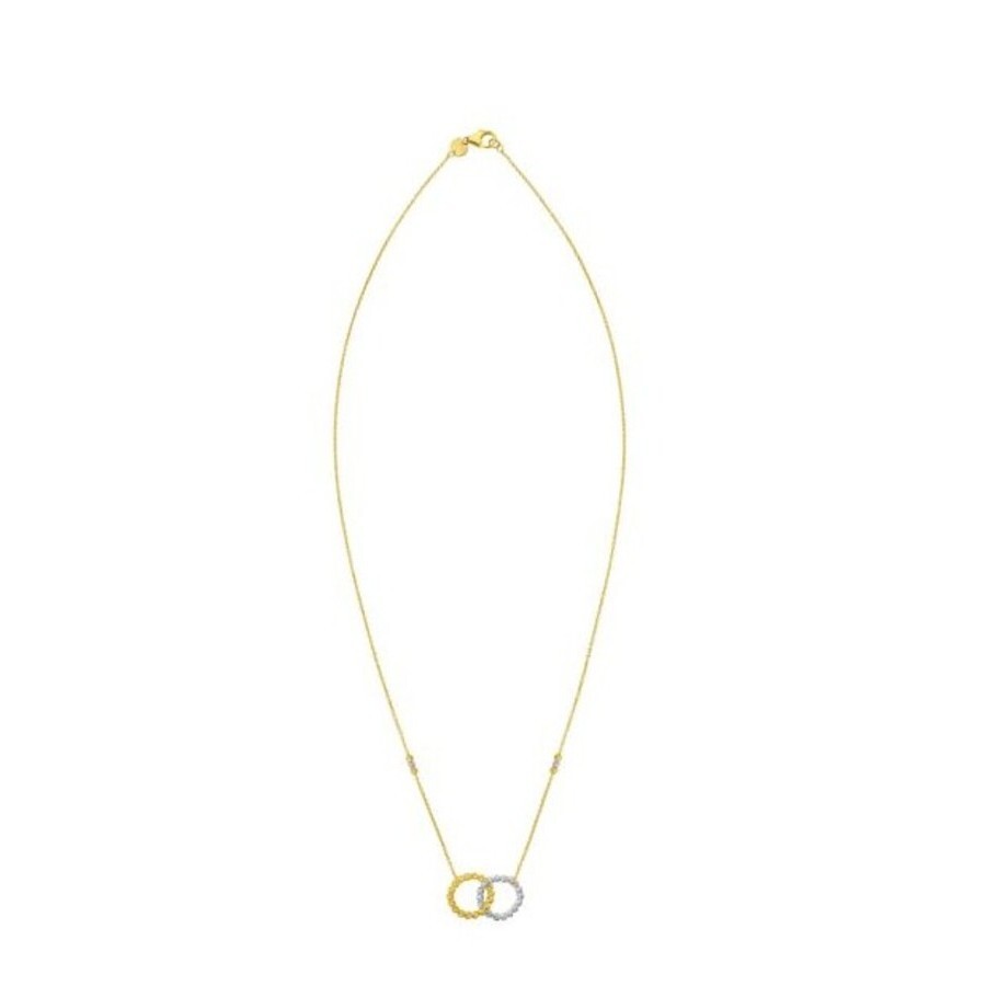 Tresorra 14k Yellow & White Tt Interlocking Necklace In Two Tone
