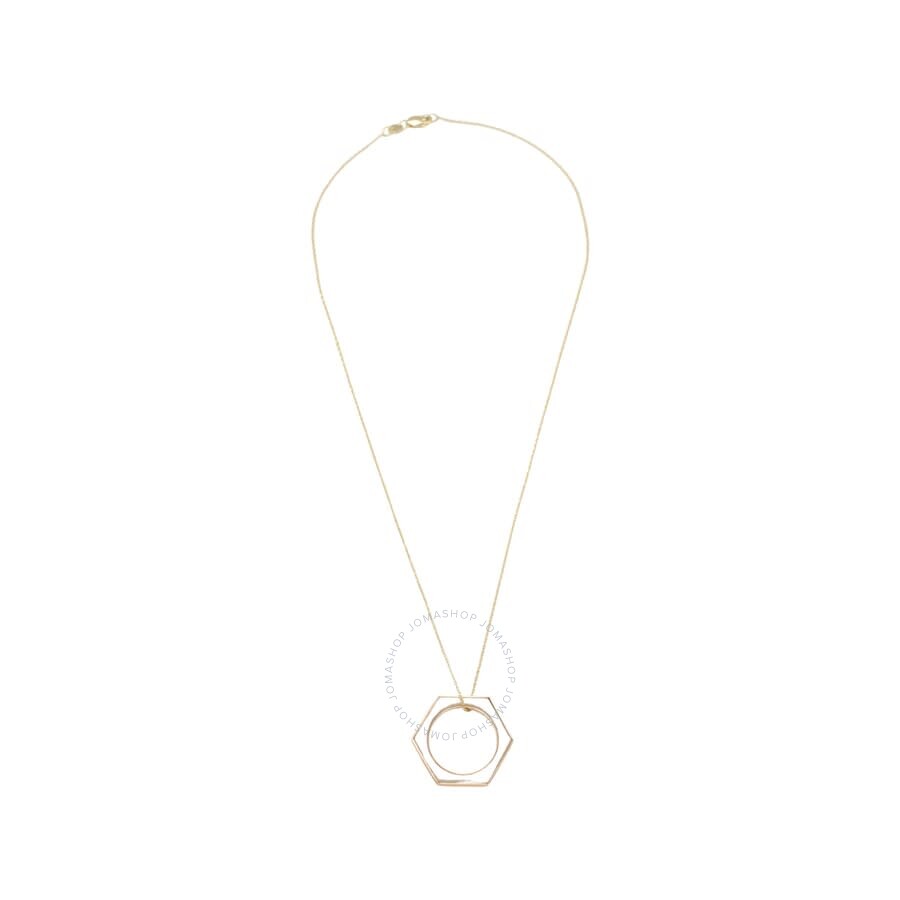 Tresorra 18k Yellow Gold Hexagon White Onyx Ring/necklacering Size: 5.75length: 16 Inches In Yellow