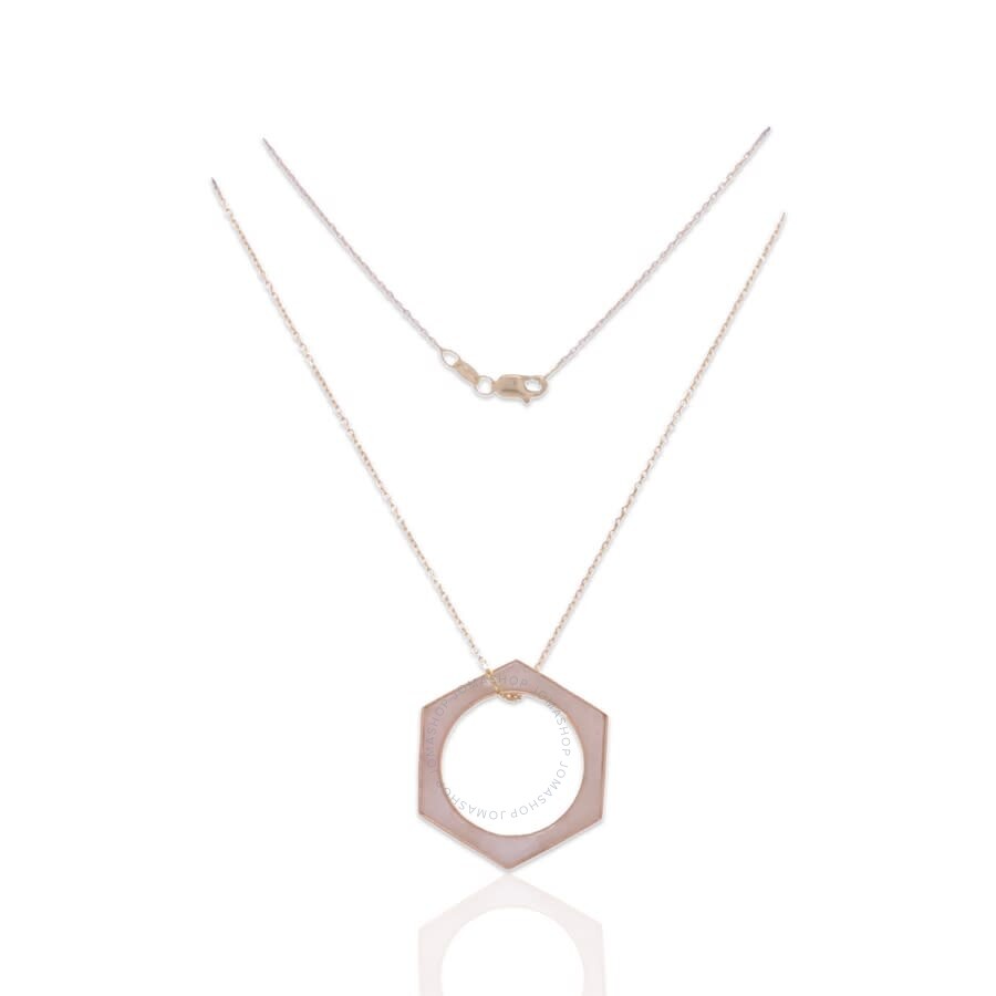 Tresorra 18k Yellow Gold Hexagon White Onyx Ring/necklacering Size: 5.75length: 16 Inches In Yellow