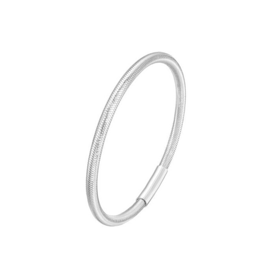 Tresorra Sterling Silver Basketweave Stretch Bangle Bracelet