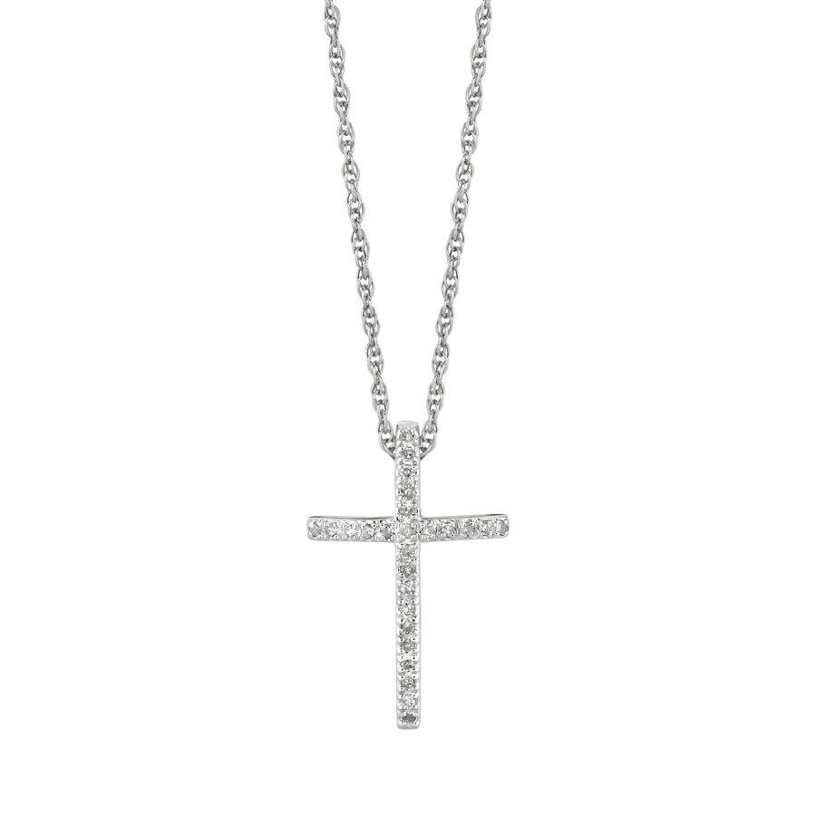Tresorra Sterling Silver Diamond Cross Necklace