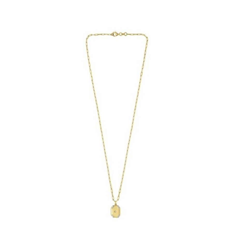 Tresorra Sterling Silver Gold Plated Cz Octagonal Star Locket Pendant Necklace In Gold