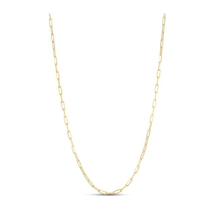 Tresorra Sterling Silver Gold Plated Paperclip Necklace - 2.5mm In Gold