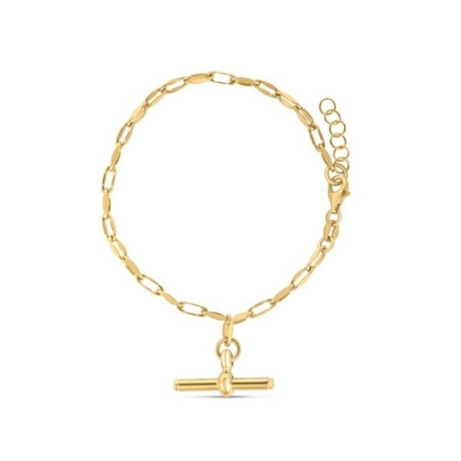 Tresorra Sterling Silver Gold Plated Toggle Chain Bracelet In Yellow