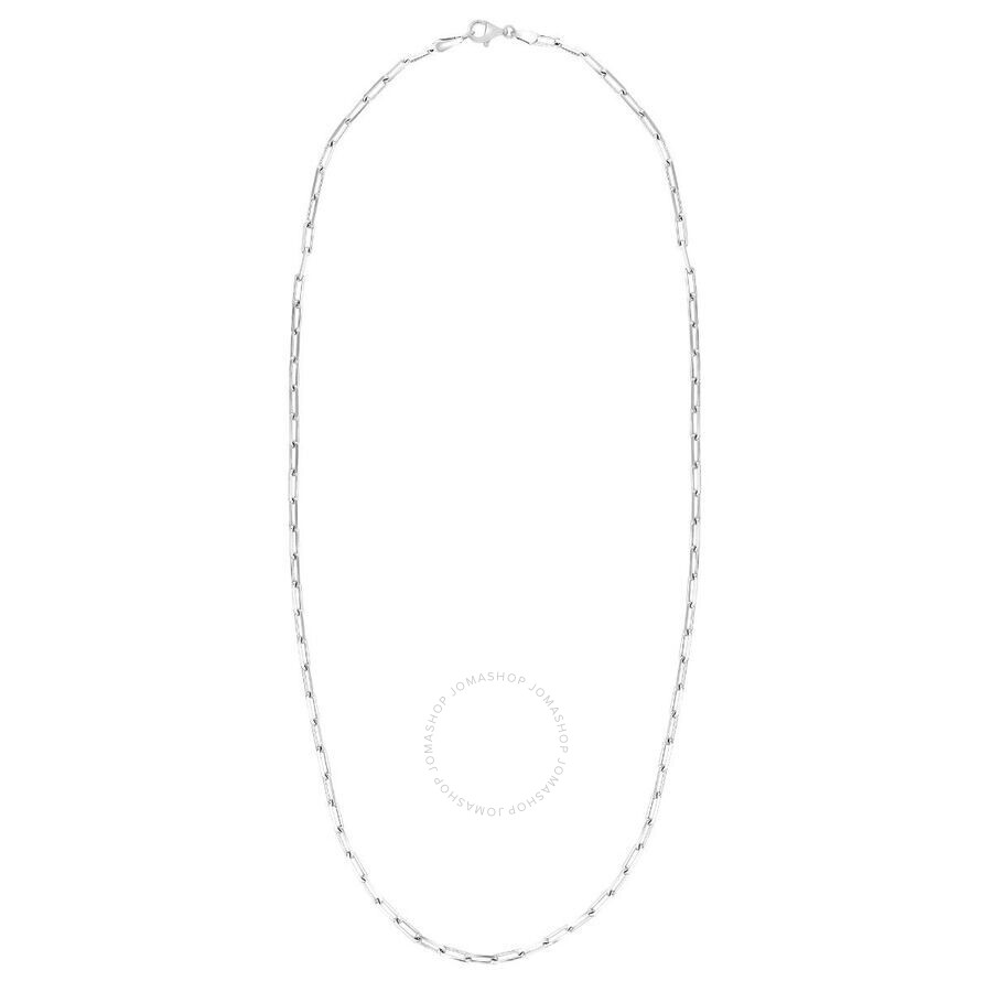 Tresorra Sterling Silver Paperclip Necklace - 2.5mm In Brown