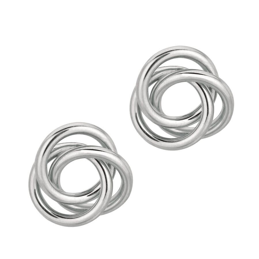 Tresorra Sterling Silver Polished Loop Knot Earring - 16mm In Metallic