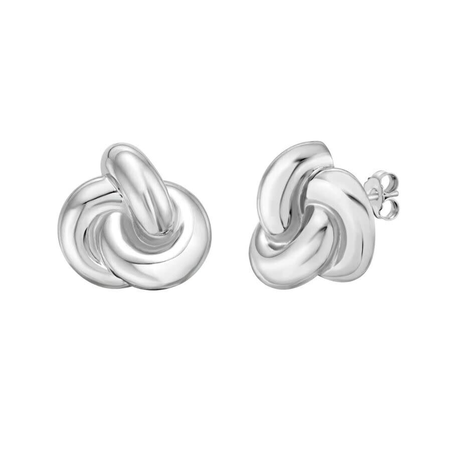 Tresorra Sterling Silver Puffed Knot Earrings