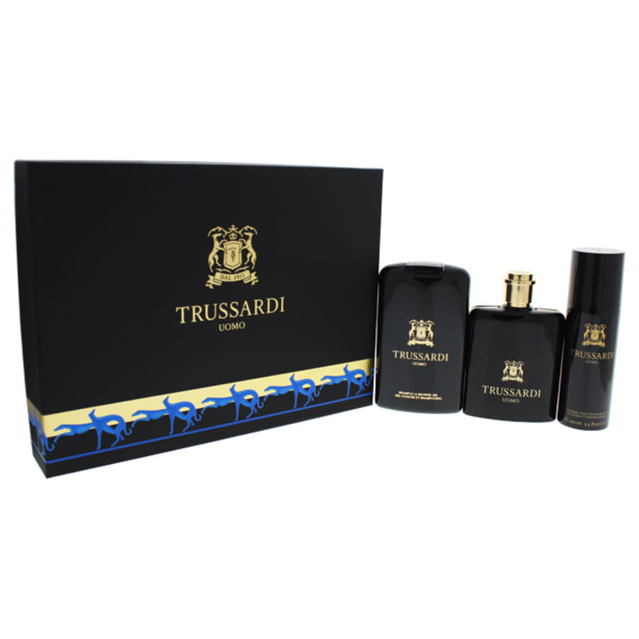 Trussardi Uomo by Trussardi for Men Pc Gift Set EDT Spray,  Natural Spray Deodorant, Shampoo Shower Gel