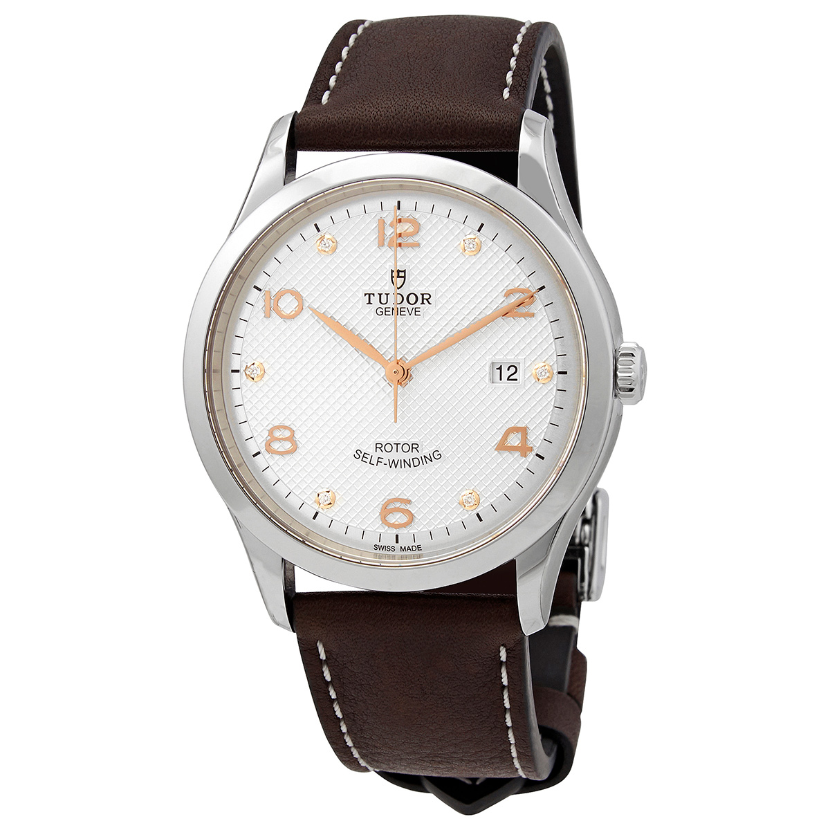 Tudor 1926 Automatic Diamond-set Silver Dial Men's Watch 91650-0007